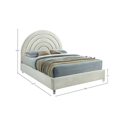 Rainbow Cream Velvet Full Bed