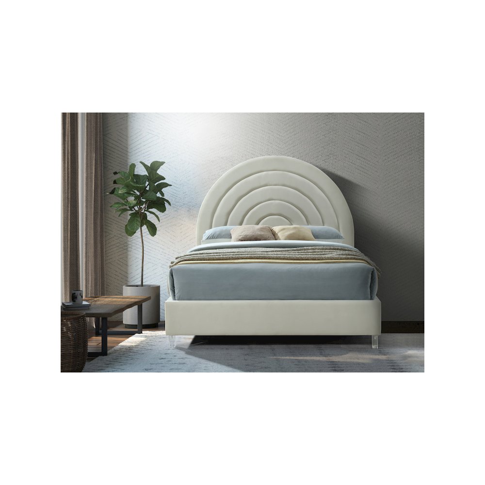 Rainbow Cream Velvet Full Bed