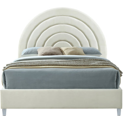 Rainbow Cream Velvet King Bed