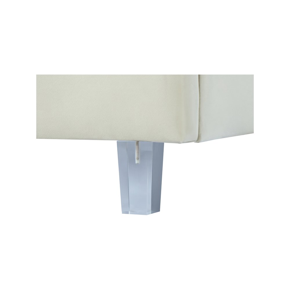 Rainbow Cream Velvet Queen Bed