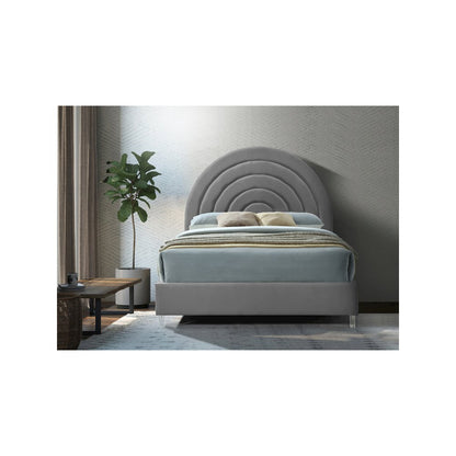 Rainbow Grey Velvet King Bed