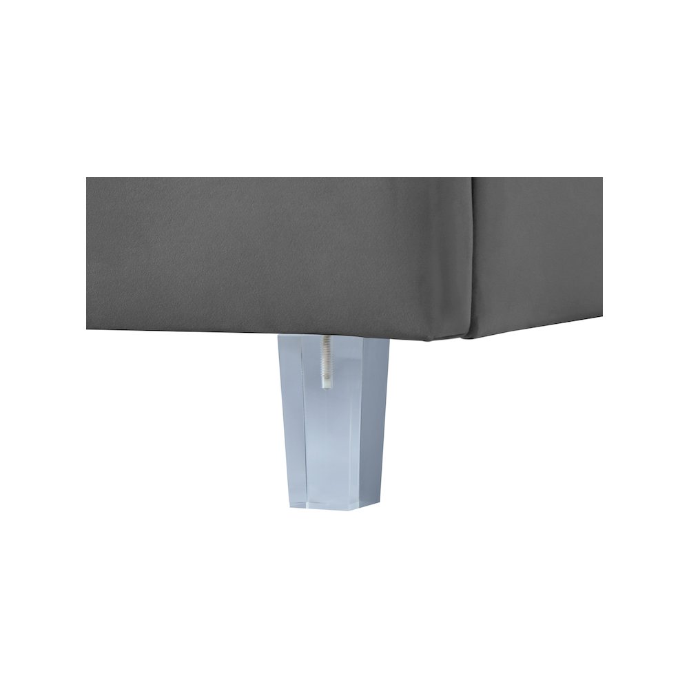 Rainbow Grey Velvet King Bed