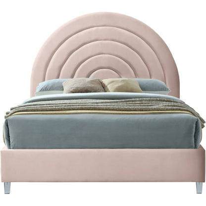 Rainbow Pink Velvet Full Bed