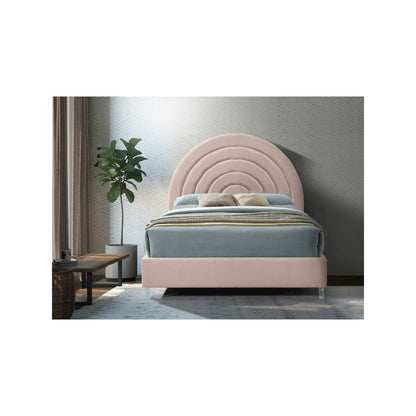 Rainbow Pink Velvet Full Bed