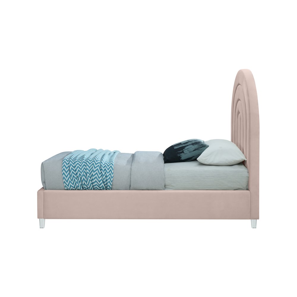 Rainbow Pink Velvet Twin Bed