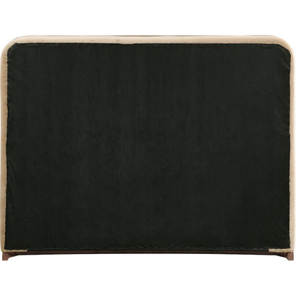 Rava Beige / Brown Velvet Upholstered King Bed