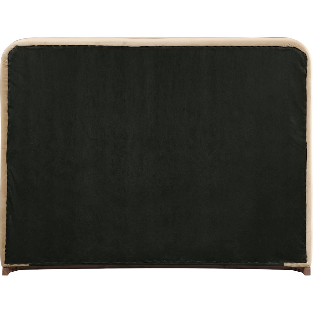 Rava Beige / Brown Velvet Upholstered Queen Bed