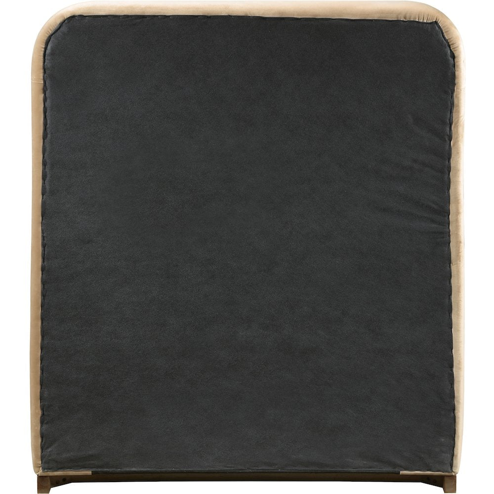 Rava Beige / Brown Velvet Upholstered Twin Bed