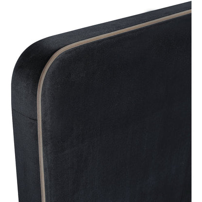 Rava Black / Taupe Velvet Upholstered King Bed