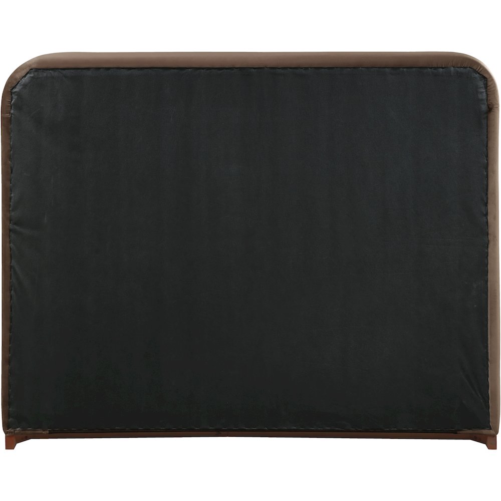 Rava Brown / Beige Velvet Upholstered Queen Bed