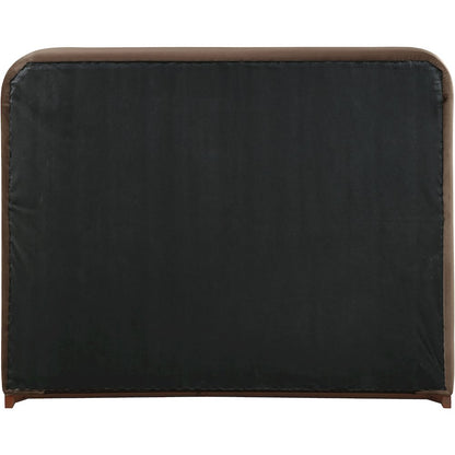 Rava Brown / Beige Velvet Upholstered Queen Bed
