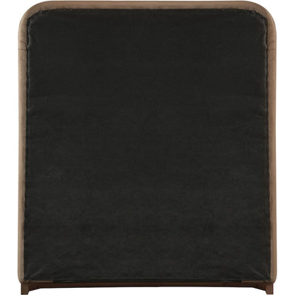 Rava Brown / Beige Velvet Upholstered Twin Bed