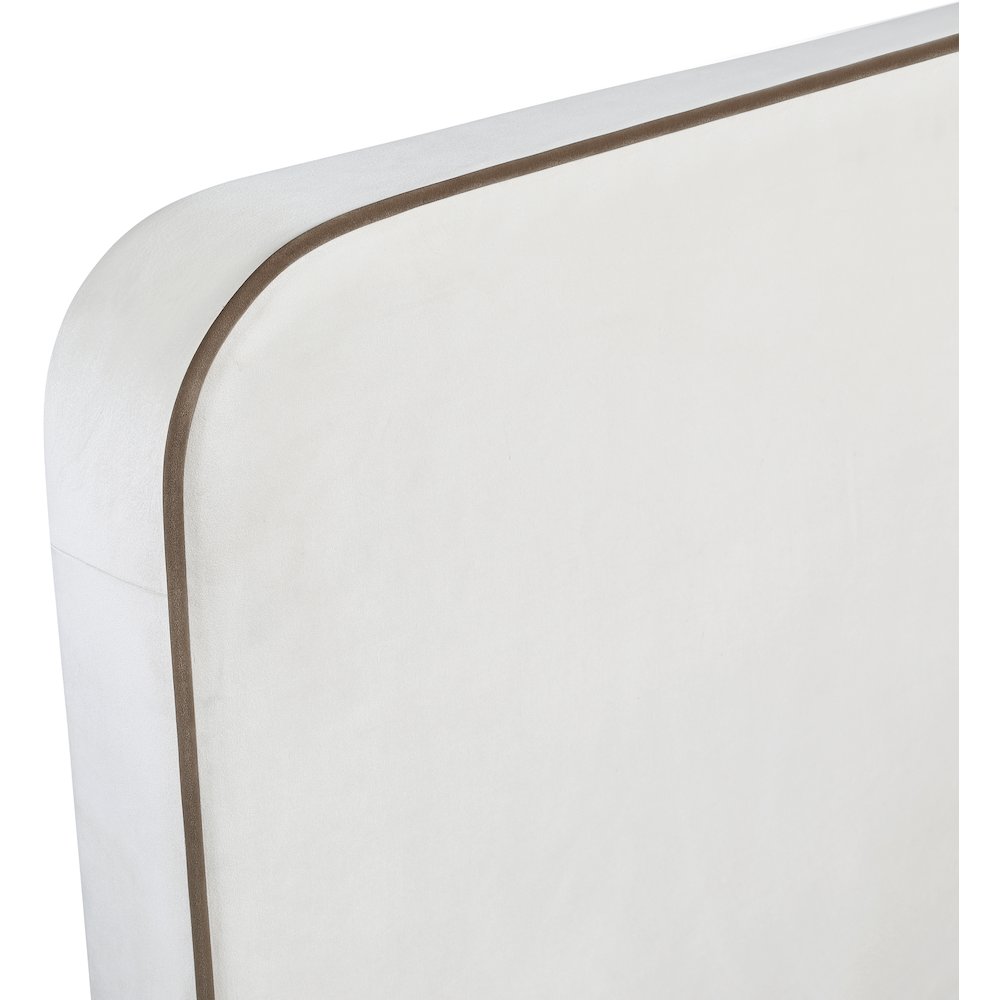 Rava Cream / Beige Velvet Upholstered King Bed