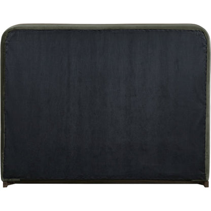 Rava Green / Brown Velvet Upholstered King Bed