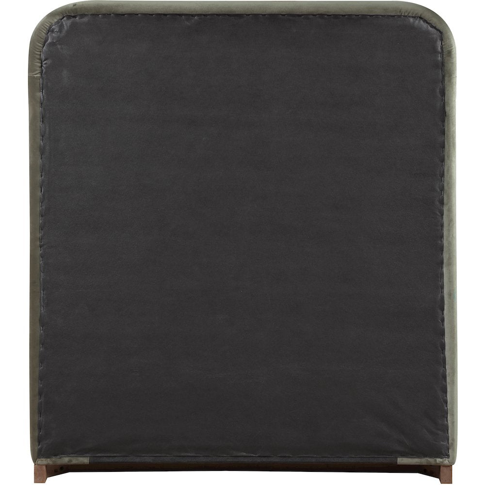 Rava Green / Brown Velvet Upholstered Twin Bed