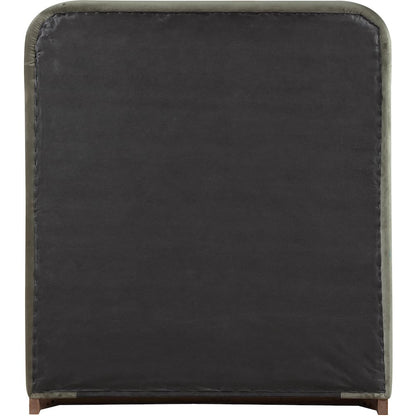 Rava Green / Brown Velvet Upholstered Twin Bed