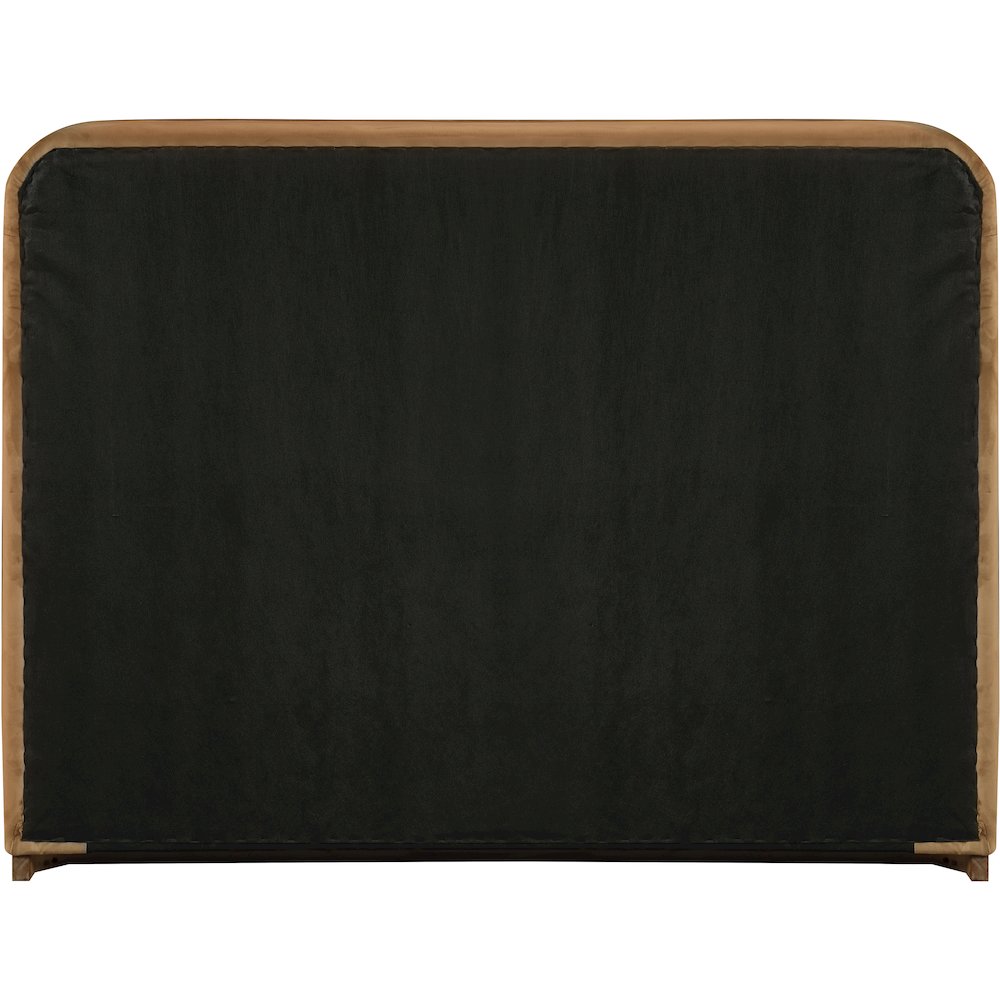 Rava Saddle / Brown Velvet Upholstered King Bed