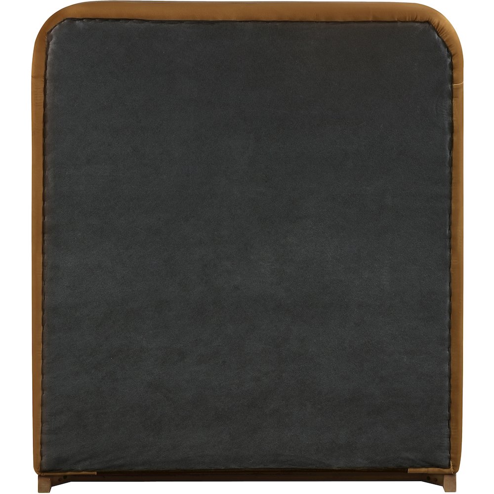 Rava Saddle / Brown Velvet Upholstered Twin Bed