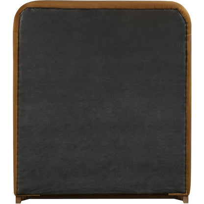 Rava Saddle / Brown Velvet Upholstered Twin Bed