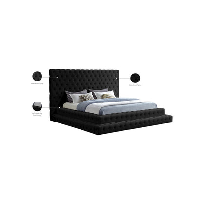 Revel Black Velvet King Bed