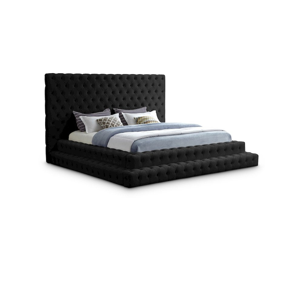 Revel Black Velvet King Bed