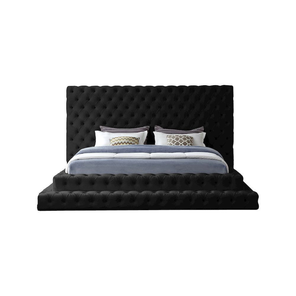 Revel Black Velvet King Bed