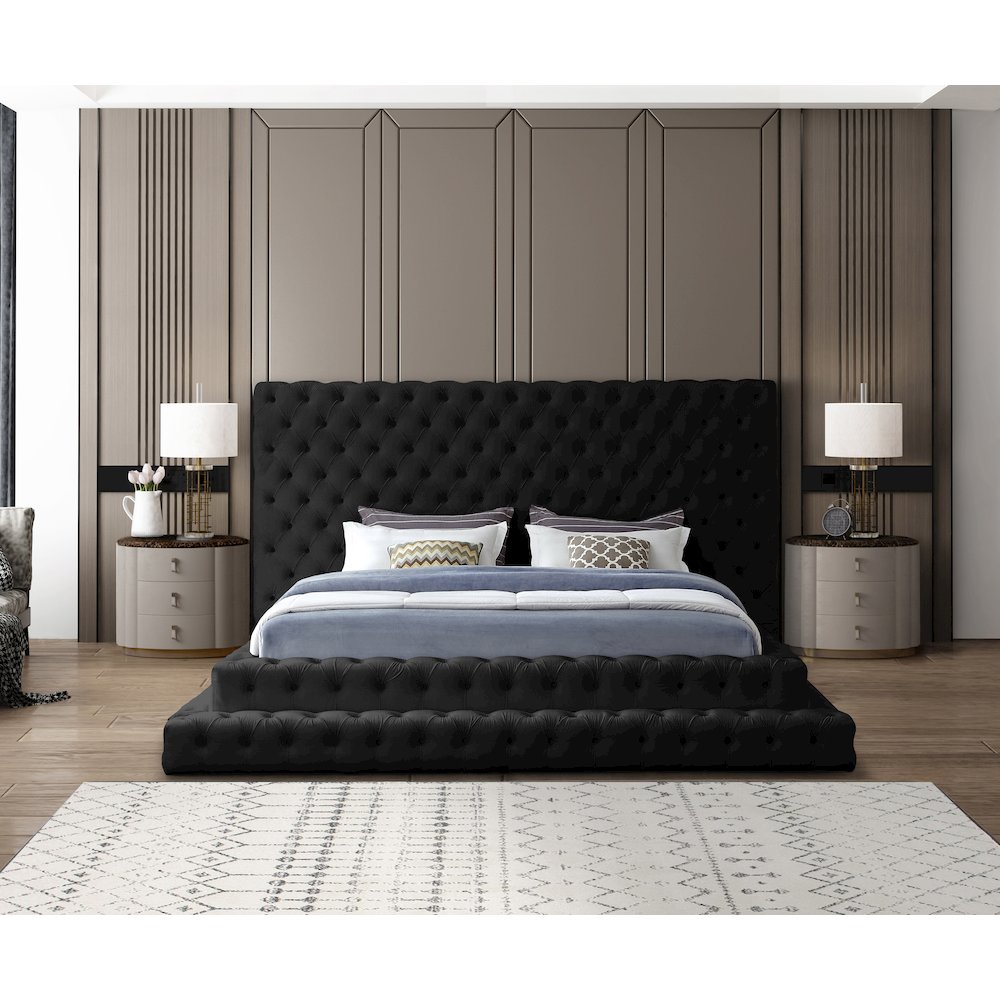 Revel Black Velvet King Bed