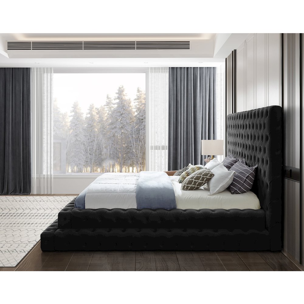 Revel Black Velvet King Bed