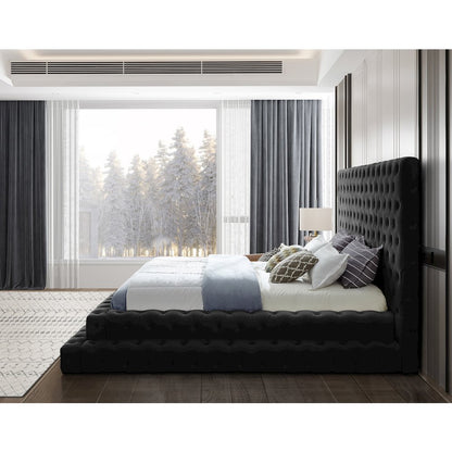 Revel Black Velvet King Bed
