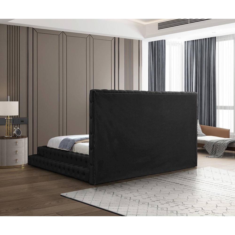 Revel Black Velvet King Bed