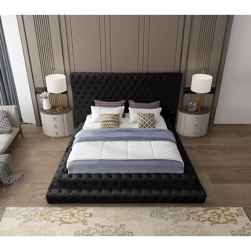 Revel Black Velvet King Bed