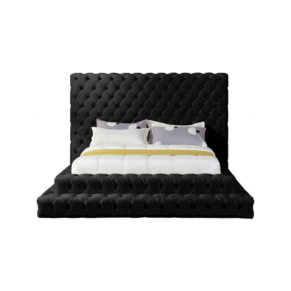 Revel Black Velvet Queen Bed