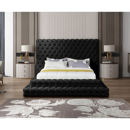 Revel Black Velvet Queen Bed