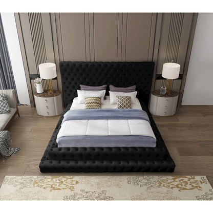 Revel Black Velvet Queen Bed