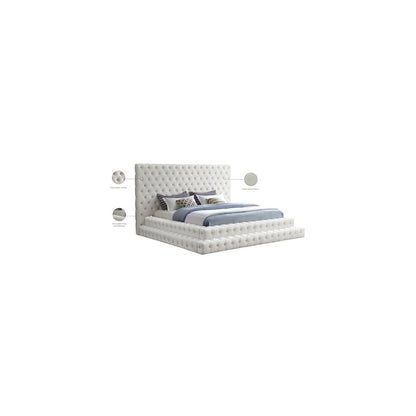 Revel Cream Velvet King Bed