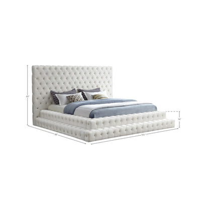 Revel Cream Velvet King Bed
