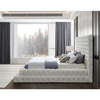 Revel Cream Velvet King Bed