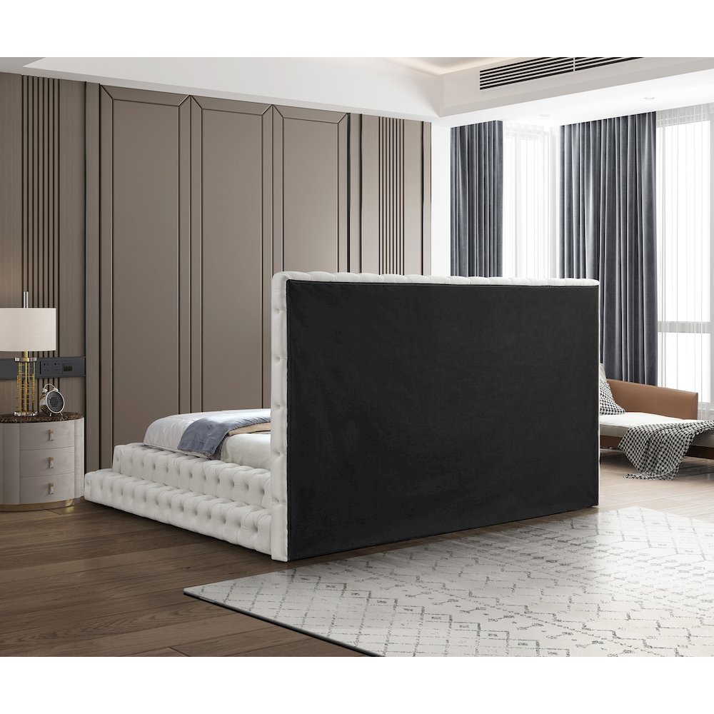 Revel Cream Velvet King Bed