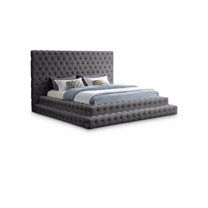Revel Grey Velvet King Bed