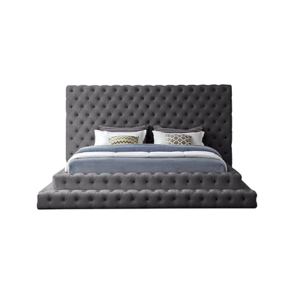 Revel Grey Velvet King Bed