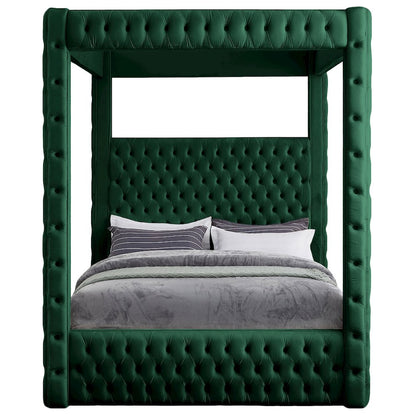 Royal Green Velvet Queen Bed