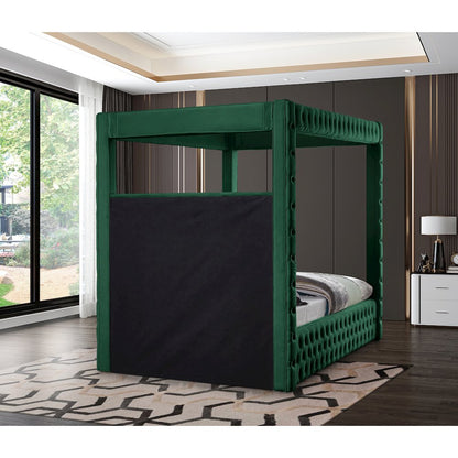 Royal Green Velvet Queen Bed