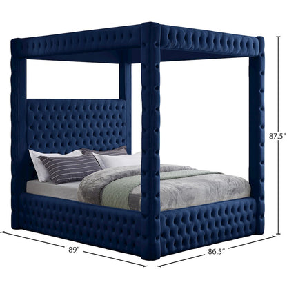 Royal Navy Velvet King Bed
