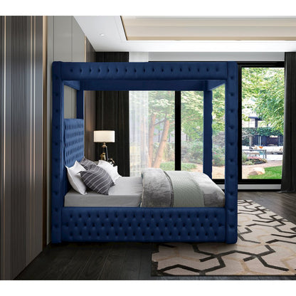 Royal Navy Velvet King Bed