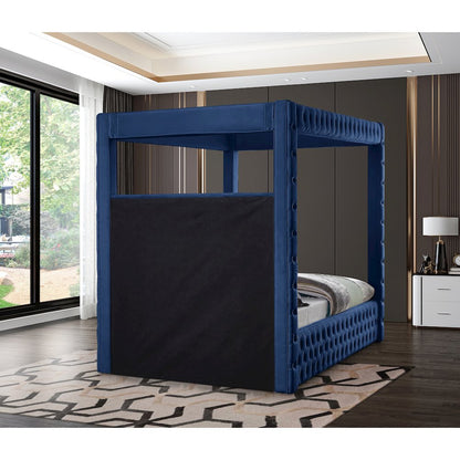Royal Navy Velvet Queen Bed