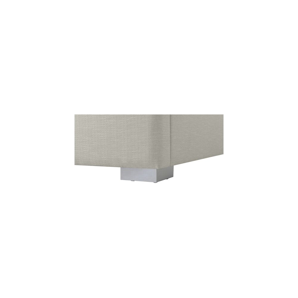 Royce Beige Linen Textured Fabric King Bed