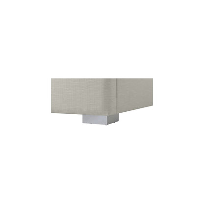 Royce Beige Linen Textured Fabric King Bed