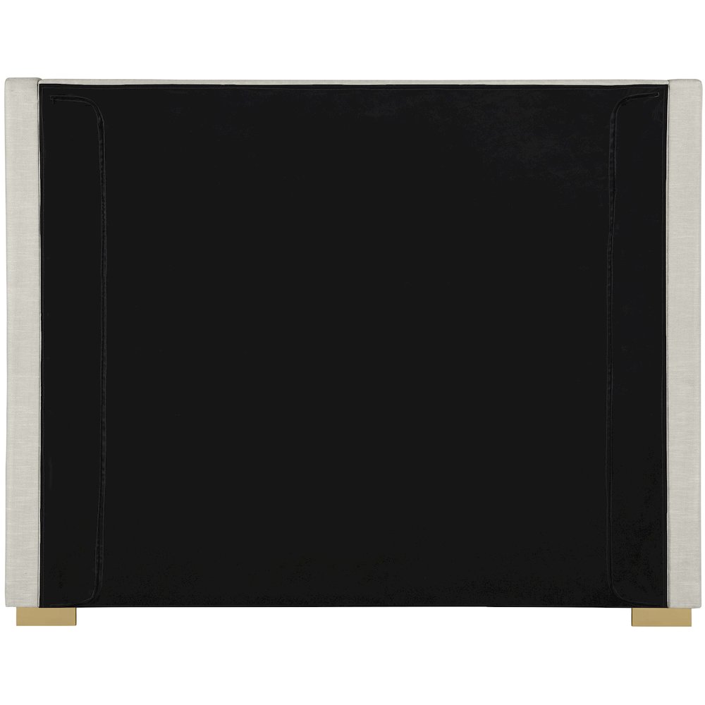 Royce Beige Linen Textured Fabric Queen Bed