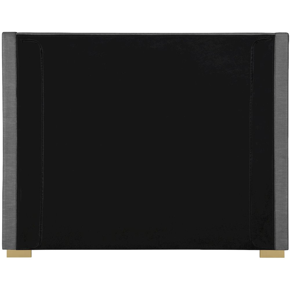 Royce Grey Linen Textured Fabric Full Bed