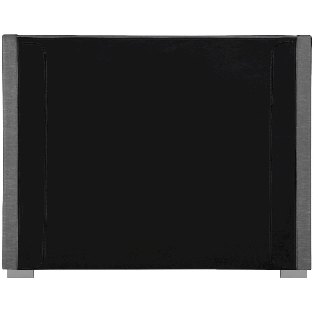 Royce Grey Linen Textured Fabric King Bed